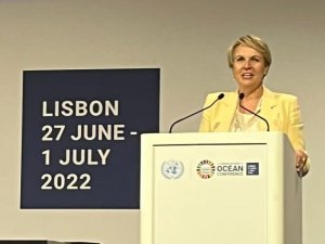Australian Minister for the Environment and Water the Hon. Tanya Plibersek speaking about blue carbon at UNOC 2022