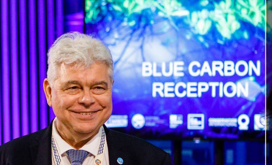 A photo of Mr Vladimir Ryabinin, Executive Secretary of the IOC-UNESCO at the Blue Carbon Reception, UNOC 2022.